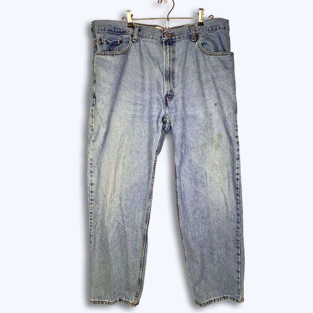 Levis 550 Mens Jeans 40x30 Light Wash Blue Denim Relaxed Straight Leg 2009 Faded